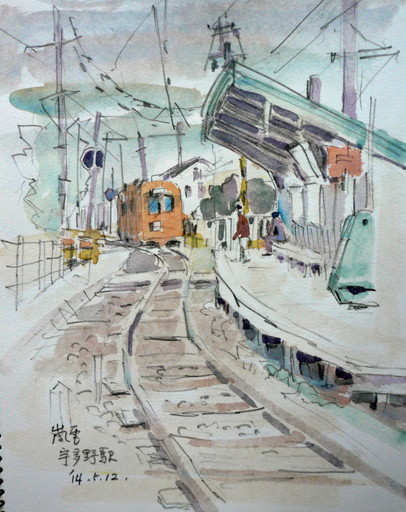 近所の嵐電駅 01