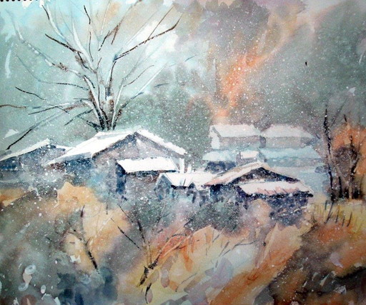 東吉野 01:火事みたいですが、雪で画面がぬれてこんなになっちゃった。